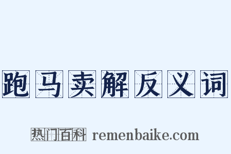 跑马卖解反义词是什么意思的图片